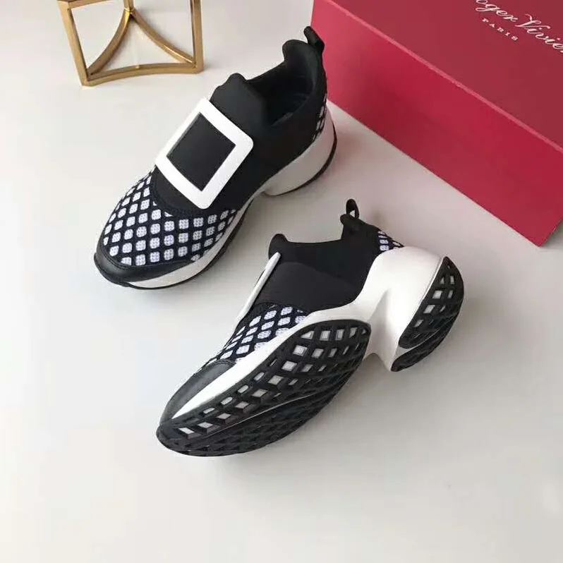 Roger Vivier Shoes Viv' Run Sneakers 75mm Heel for Women in Black Roger Vivier Shoes Viv' Run Sneakers 75mm Heel for Women in Black