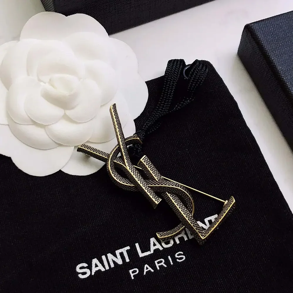 Saint Laurent YSL Cassandre Snake Brooch in Metal for Women
