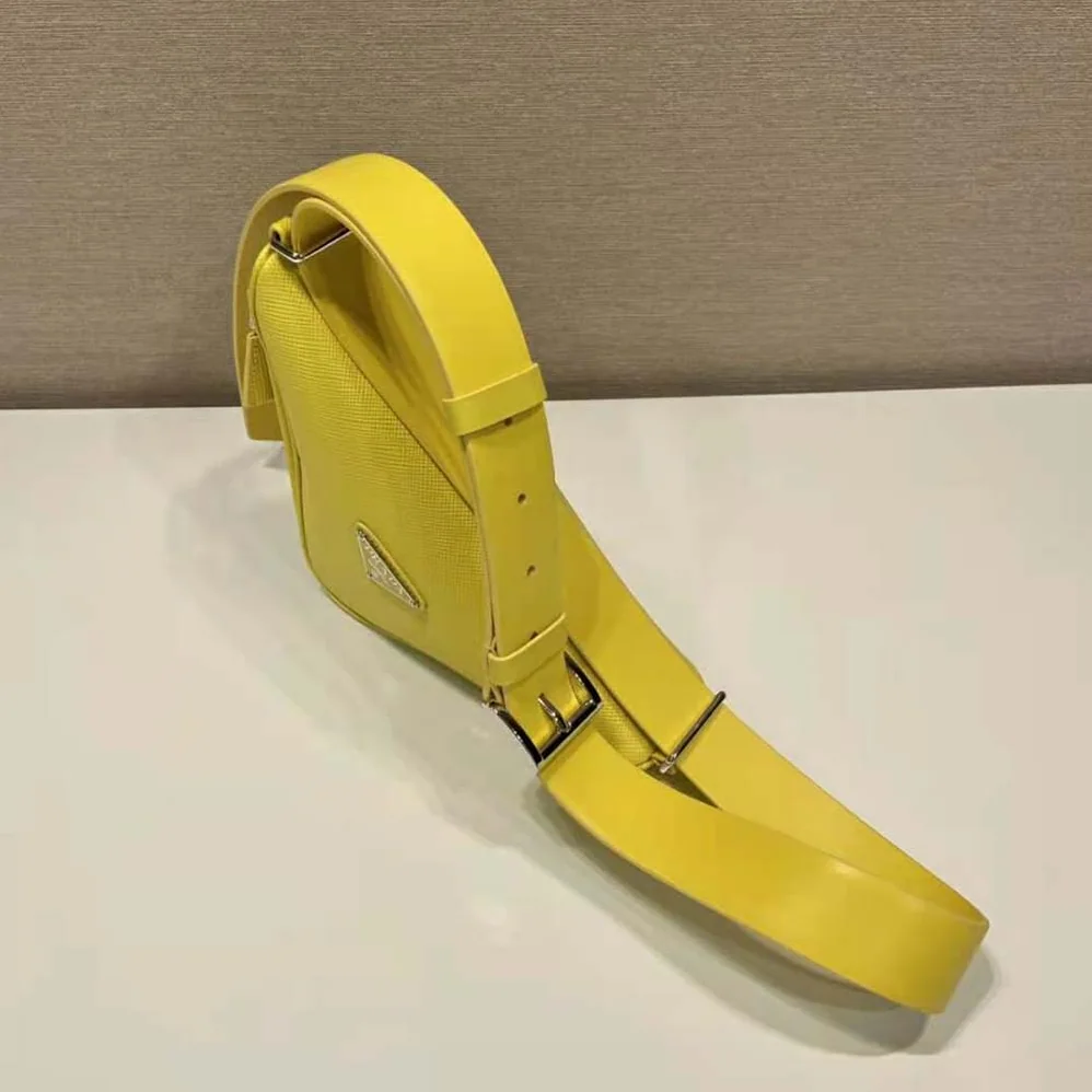Prada Saffiano Leather Belt Bag for Unisex in Yellow Prada Saffiano Leather Belt Bag for Unisex in Yellow