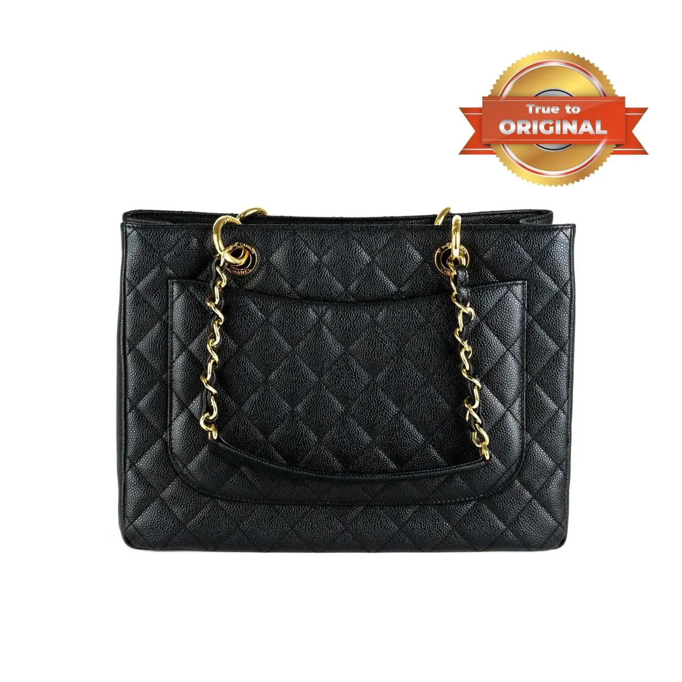 Chanel Classic Tote Bag Gold Toned Hardware Black /