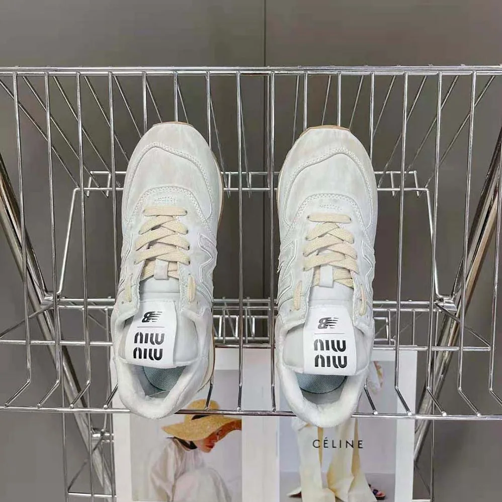 Miu Miu New Balance 574 x Miu Miu Vintage for Women in Effect Nappa Leather Sneakers