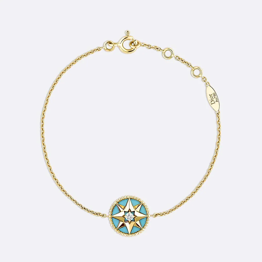Dior Rose Des Vents Bracelet 18K Yellow Gold Diamond Turquoise for Women