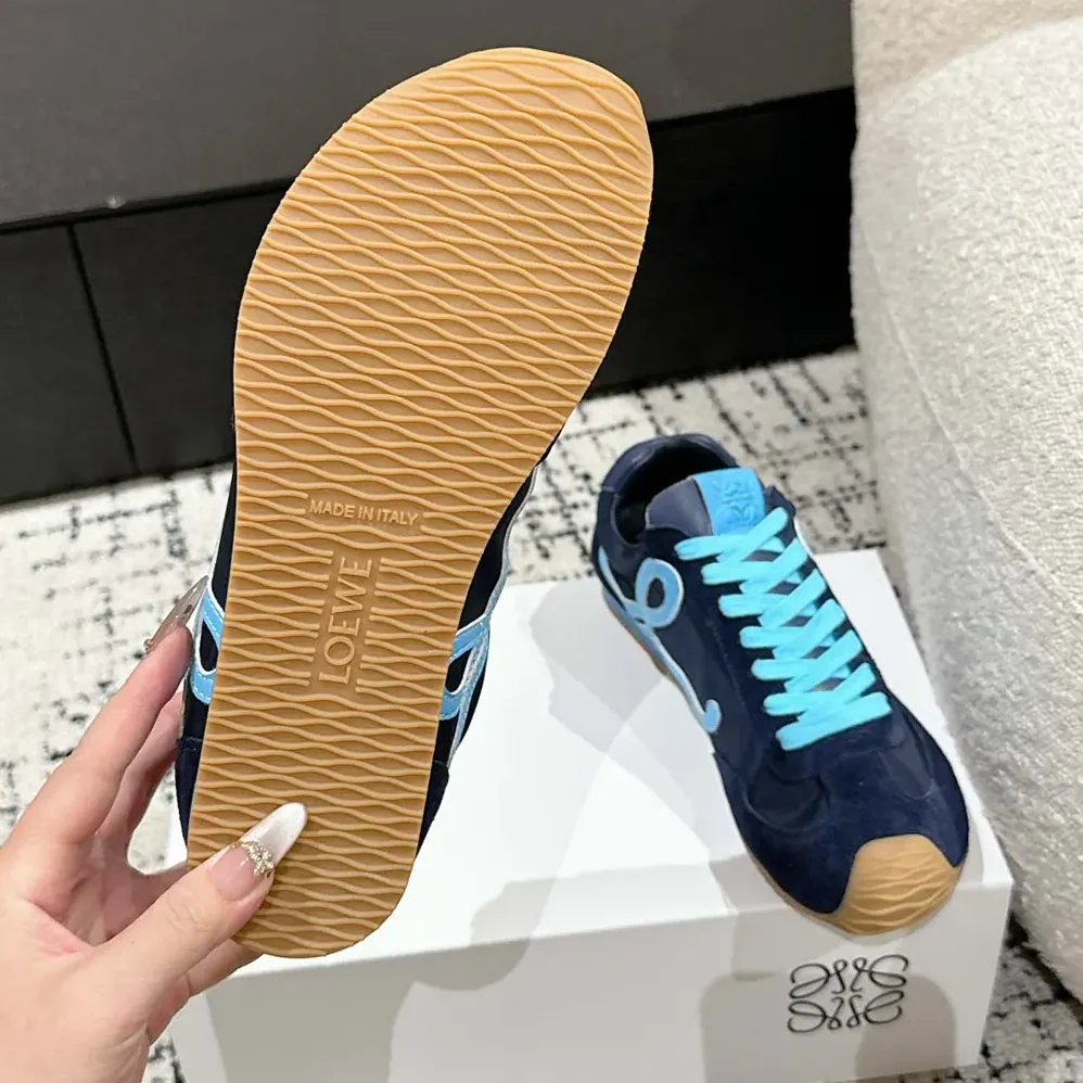 Loewe Ballet Runner 2.0 in Nylon and Calfskin for Unisex in Navy Blue Loewe Ballet Runner 2.0 in Nylon and Calfskin for Unisex in Navy Blue