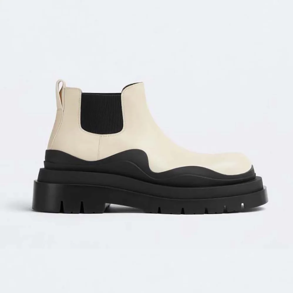 Bottega Veneta Tire Ankle Chelsea Boot for Unisex in White