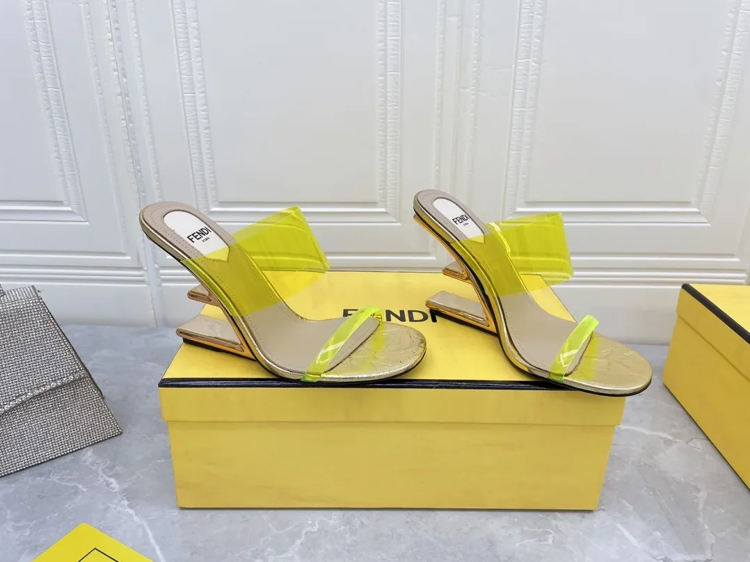Fendi First Yellow Transparent High in Heeled Sandals