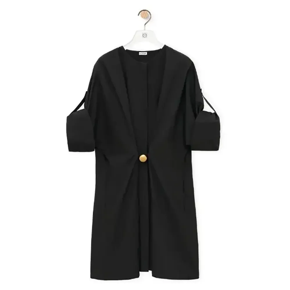 Loewe Pebble Dress in Cotton for Women in Black Loewe Pebble Dress in Cotton for Women in Black