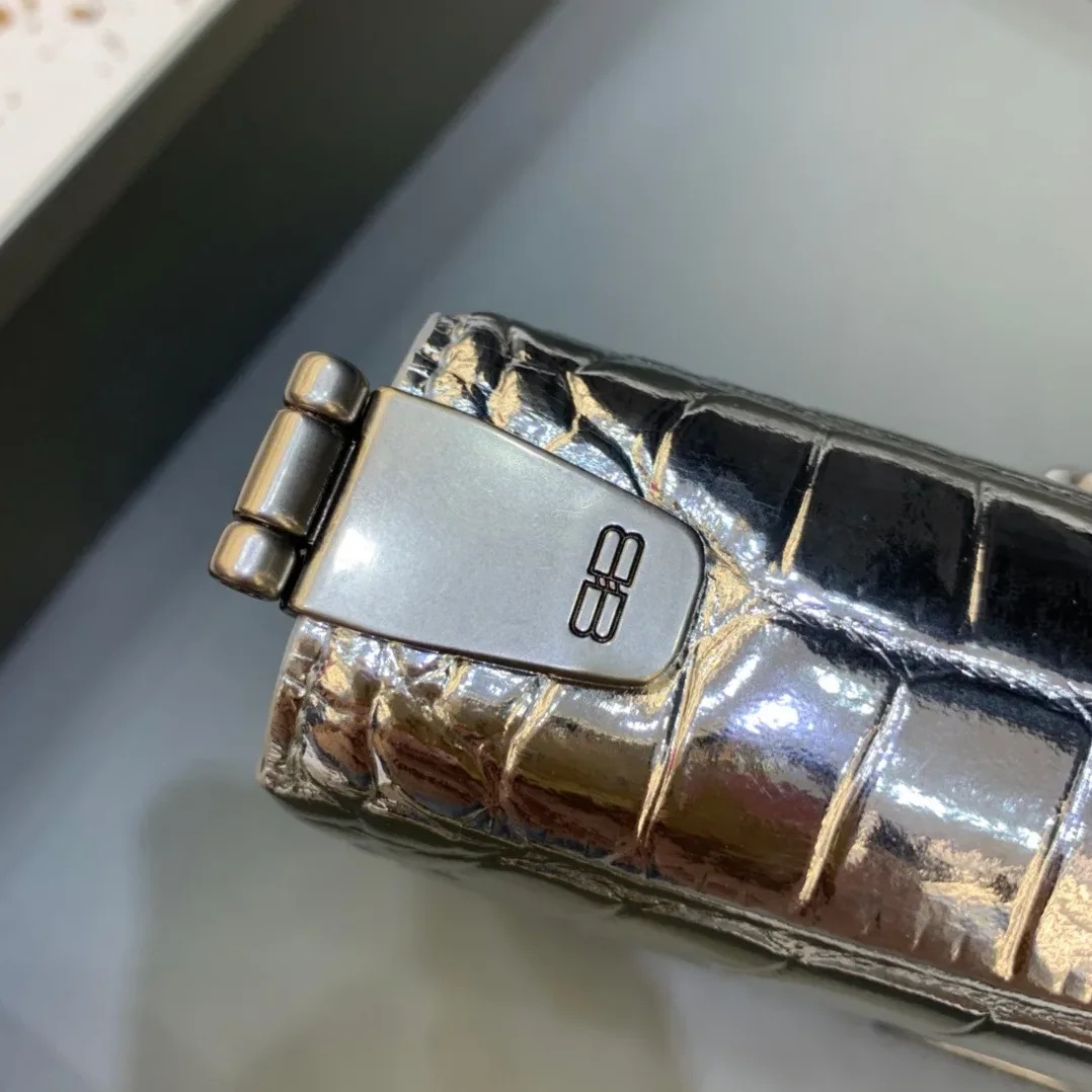 Balenciaga Triplet Small Bag Crocodile Embossed Silver Balenciaga Triplet Small Bag Crocodile Embossed Silver