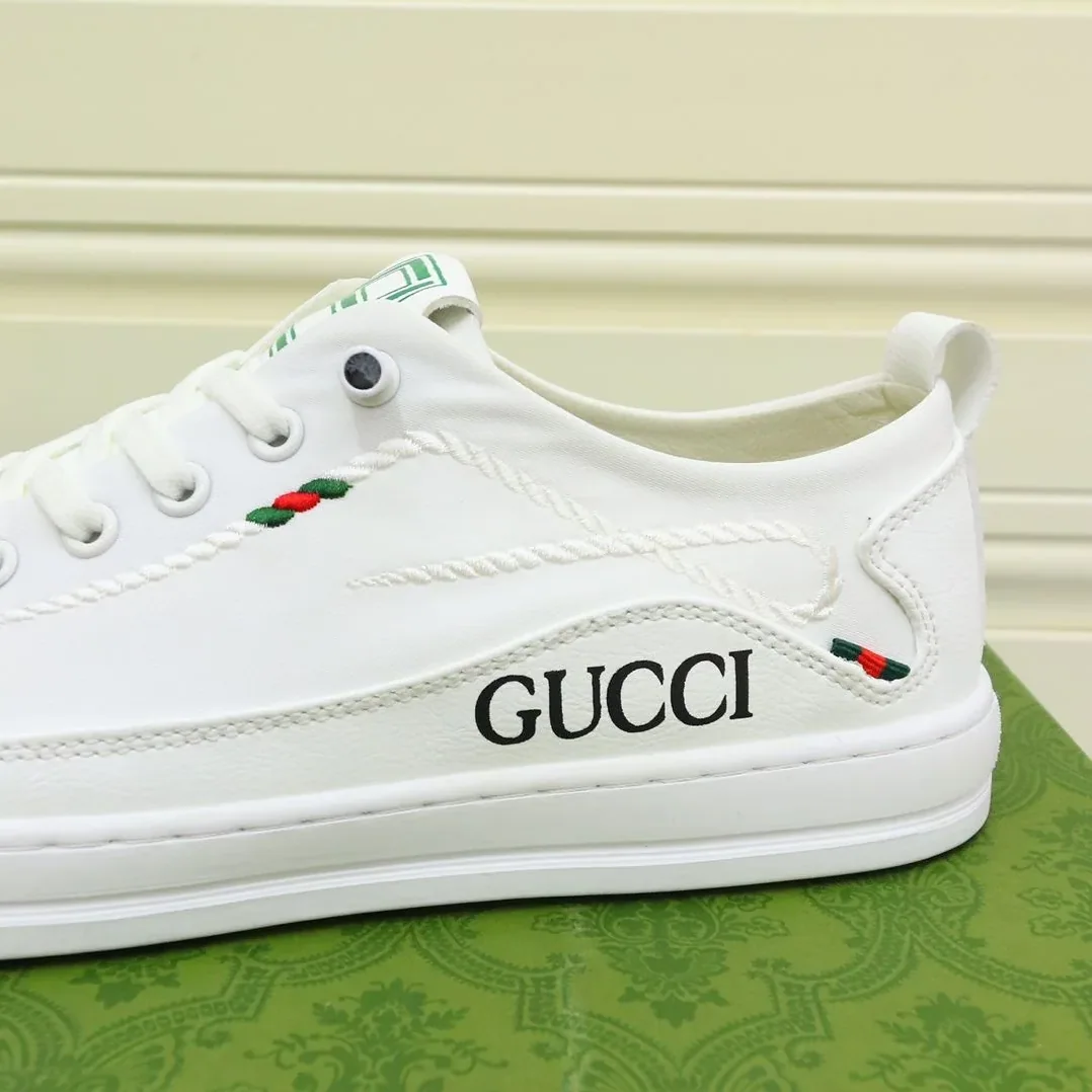 Gucci Sneakers With Twisted Rope Embroidered White for Men
