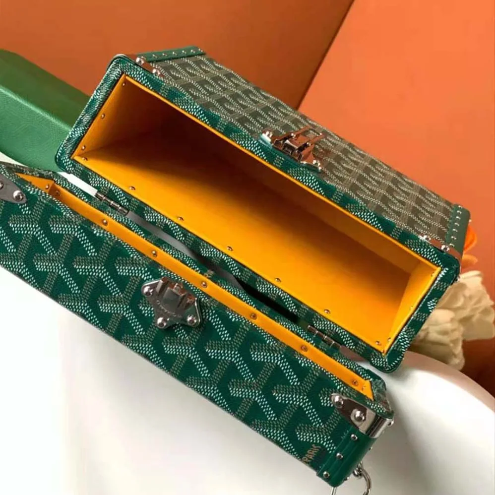 Goyard Cassette Trunk Bag in Goyardine Canvas & Clamecy Cowhide for Women in Green
