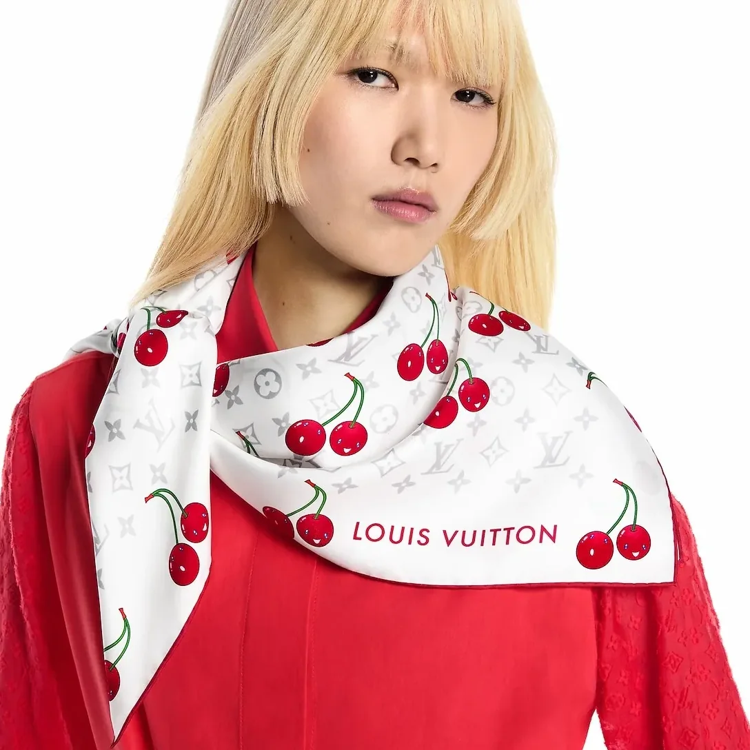 Louis Vuitton LV x TM Monogram Cerise Square 90 White /
