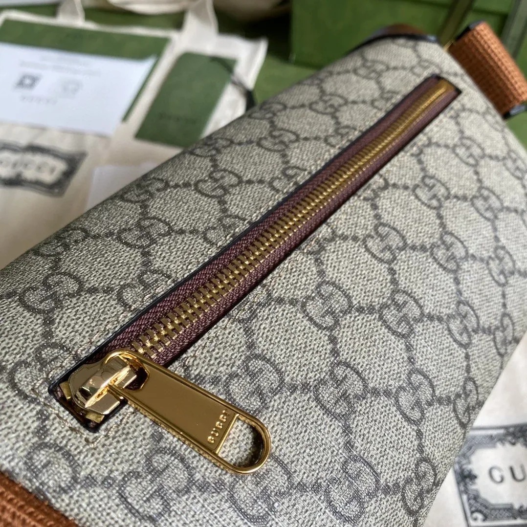 Gucci Belt Bag With Interlocking G Beige And Ebony GG Supreme Canvas /
