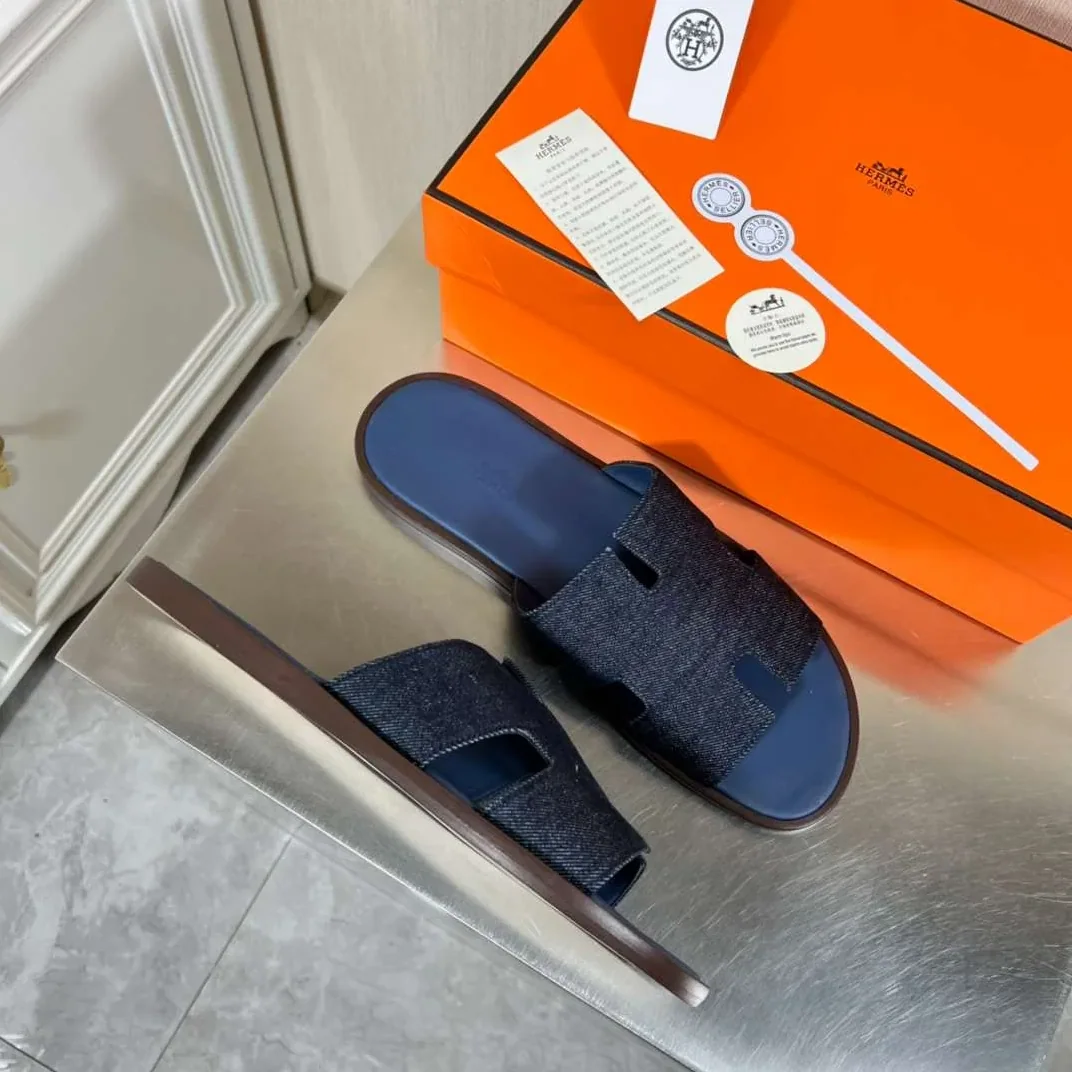 Hermes Oran Sandal Blue Hermes Oran Sandal Blue