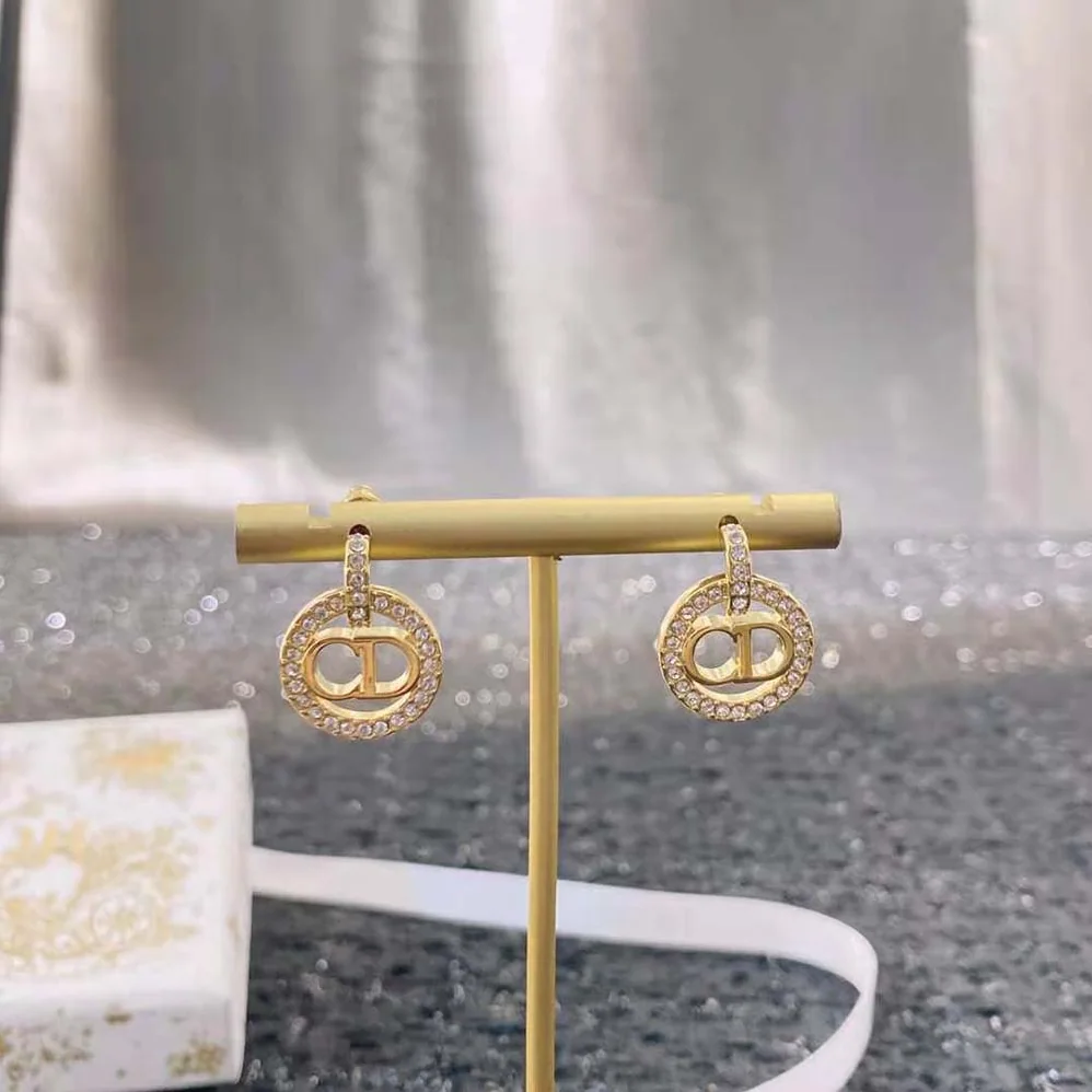 Dior Clair D Lune Earrings Gold-Finish Metal and Silver for Women in Tone Crystals Dior Clair D Lune Earrings Gold-Finish Metal and Silver for Women in Tone Crystals