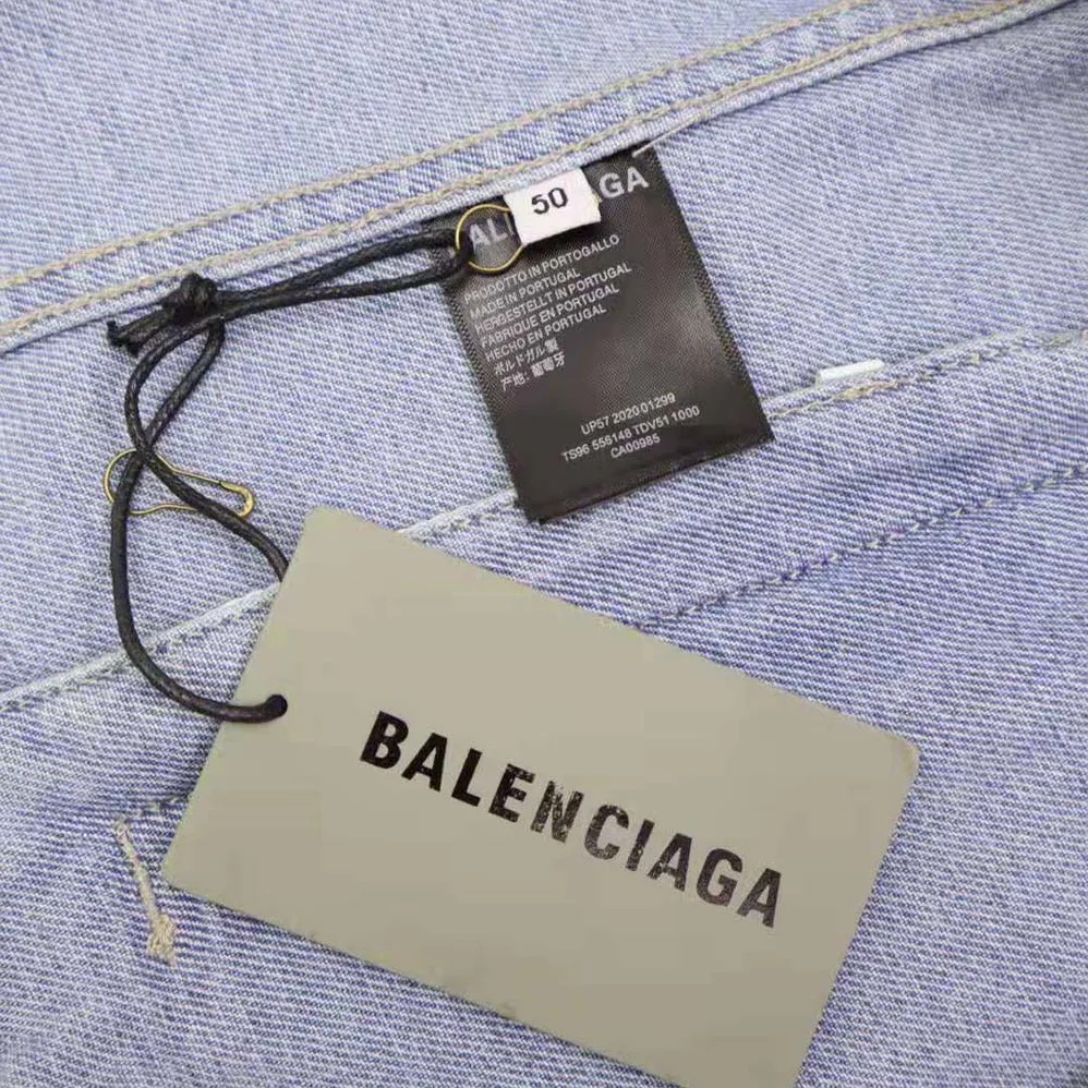 Balenciaga Large Fit Jacket in Stonewashed Blue Denim for Women