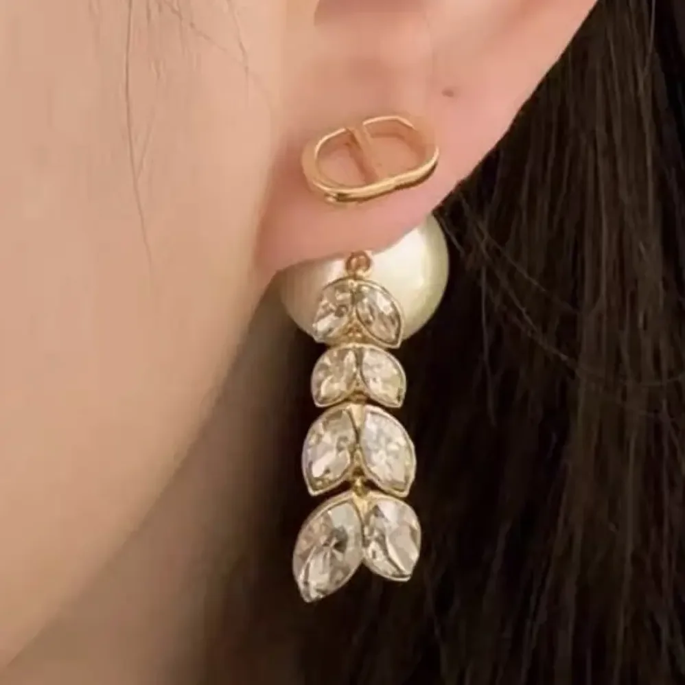 Dior Tribales Earrings Gold-Finish Metal with White Resin Pearls and Silver for Women in Tone Crystals Dior Tribales Earrings Gold-Finish Metal with White Resin Pearls and Silver for Women in Tone Crystals
