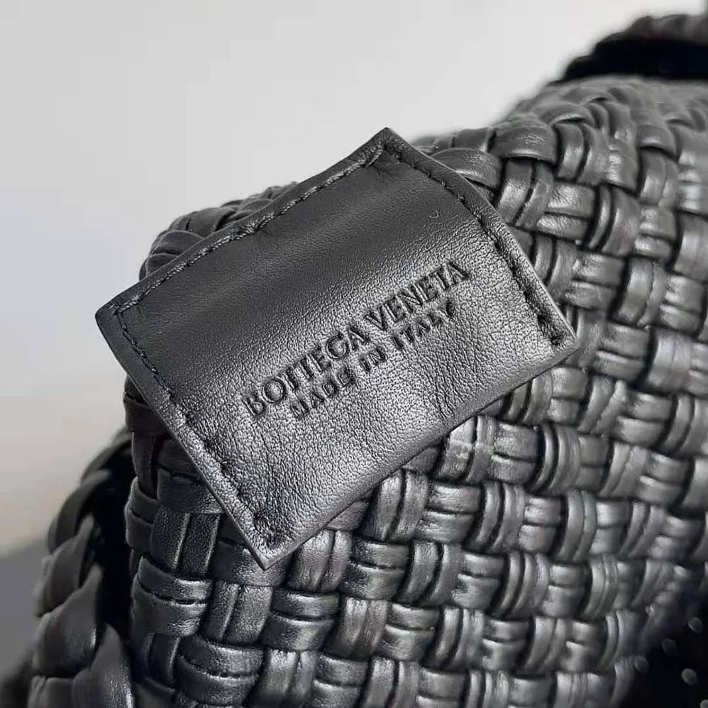 Bottega Veneta Tosca Shoulder Bag with Metallic Sphere Closure Woven for Women in Black Bottega Veneta Tosca Shoulder Bag with Metallic Sphere Closure Woven for Women in Black