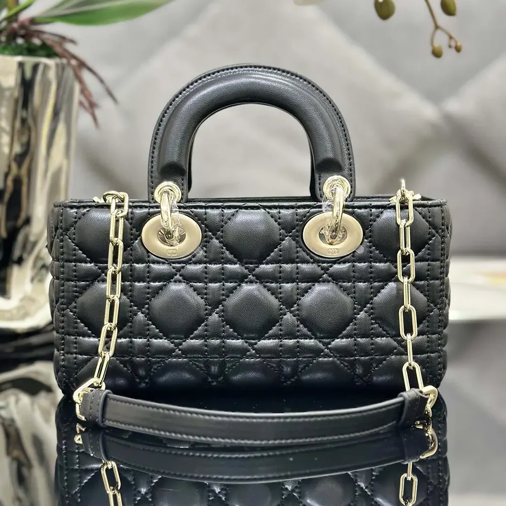 Dior Small Lady D-Joy Bag Black Cannage Lambskin for Women Dior Small Lady D-Joy Bag Black Cannage Lambskin for Women