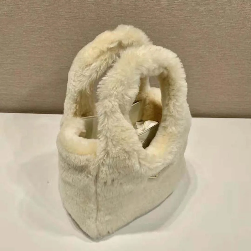 Prada Shearling Mini Handbag for Women in Beige Prada Shearling Mini Handbag for Women in Beige