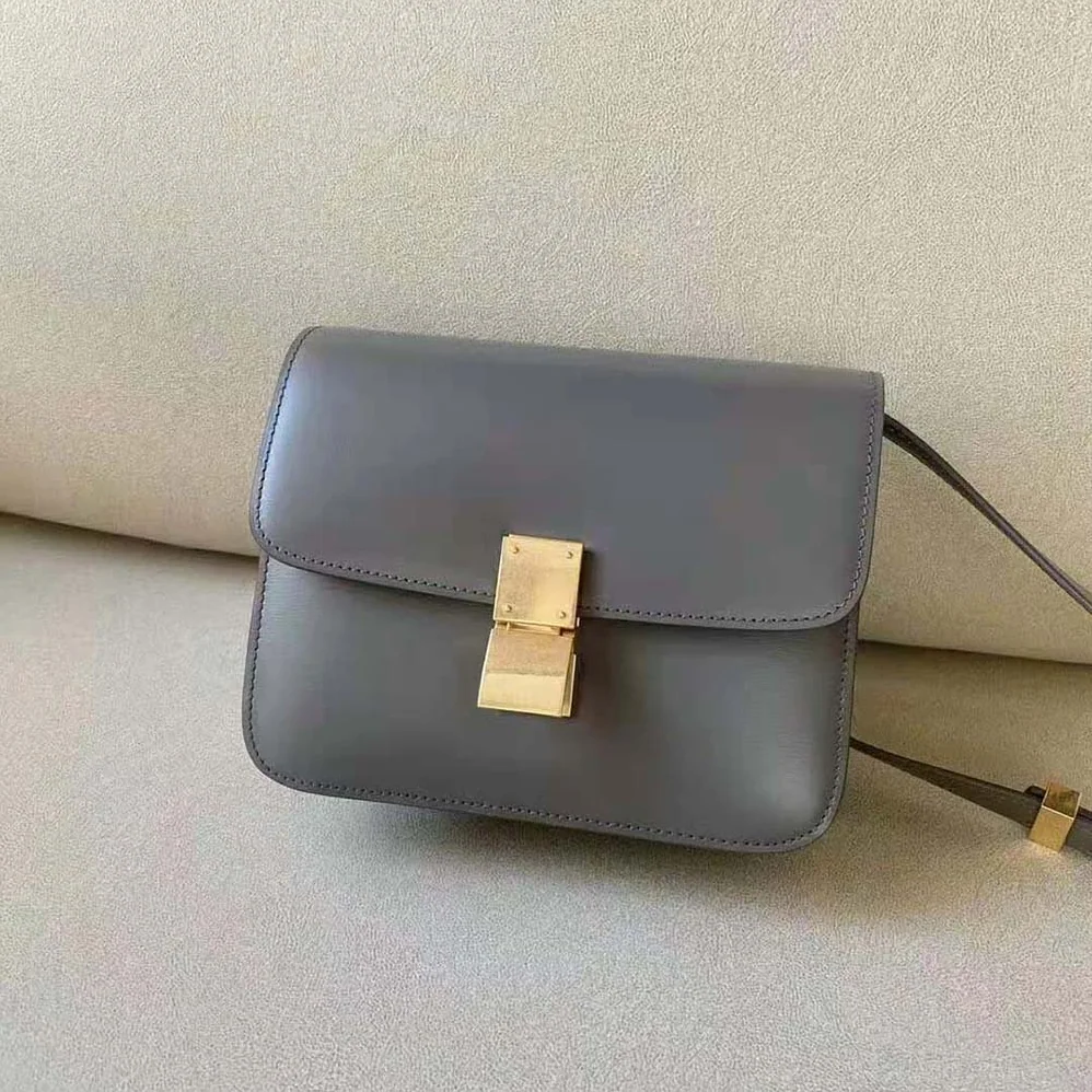 Celine Teen Classic Bag in Box Calfskin for Women in Silver Celine Teen Classic Bag in Box Calfskin for Women in Silver