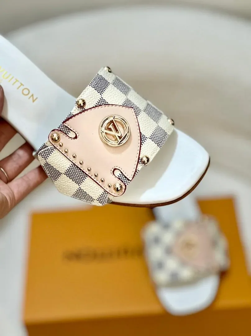 Louis Vuitton LV Frame Mules Damier Canvas Louis Vuitton LV Frame Mules Damier Canvas