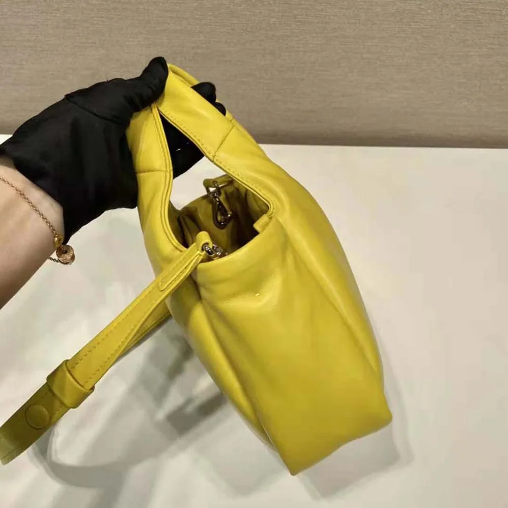 Prada Small Padded Prada Soft Nappa-Leather Bag for Women in Yellow Prada Small Padded Prada Soft Nappa-Leather Bag for Women in Yellow