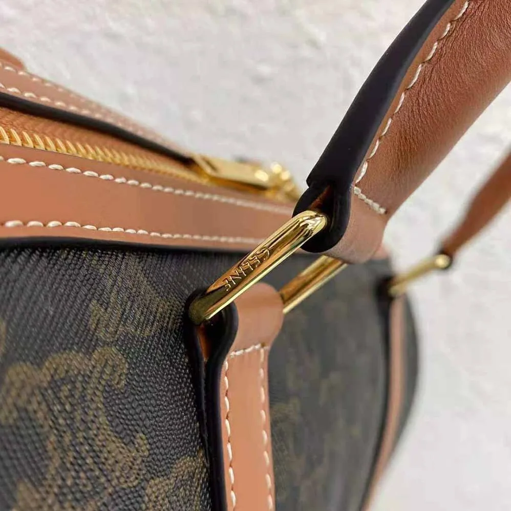 Celine Boston Bag in Triomphe Canvas for Women in Brown Celine Boston Bag in Triomphe Canvas for Women in Brown