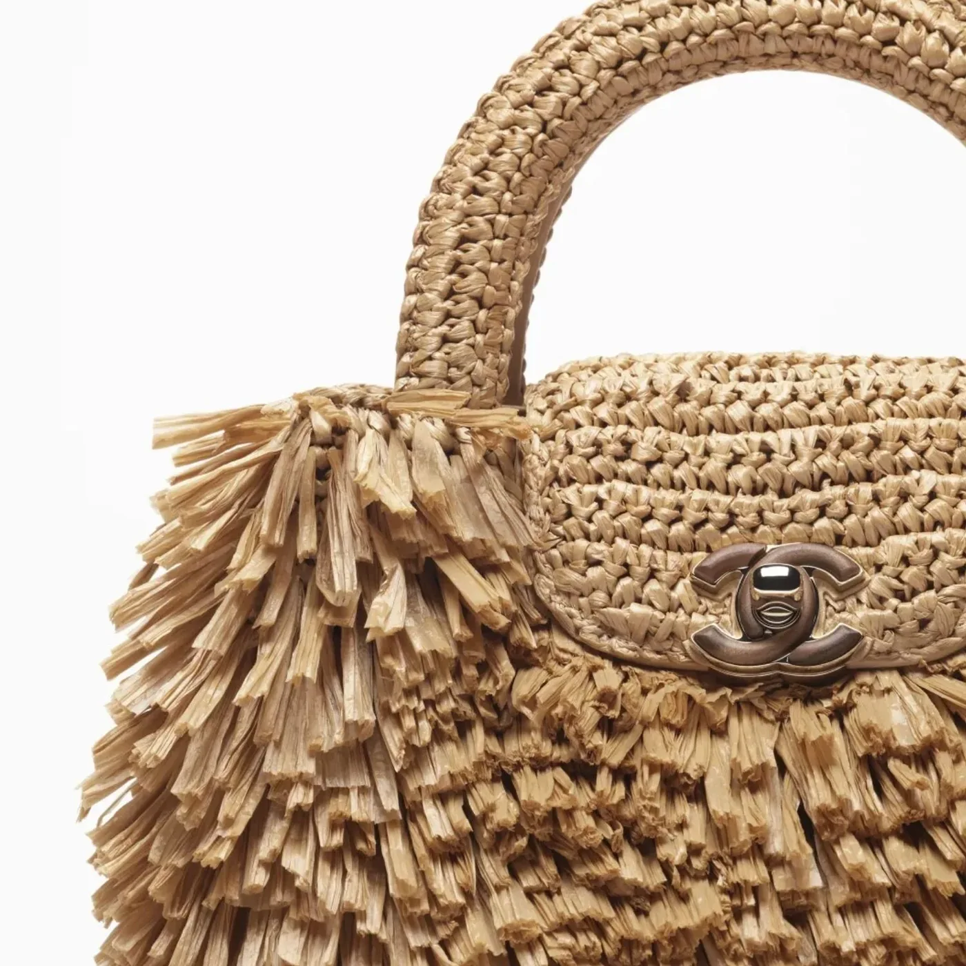 Chanel Mini Shopping Top Handle Bag in Dark Beige Gold Hardware