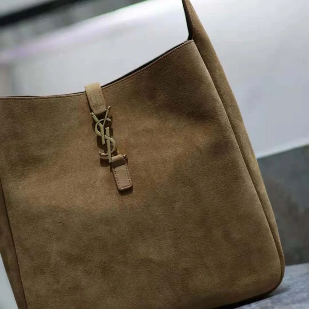 Saint Laurent YSL Le 5 à 7 Supple Small in Suede for Women in Brown Saint Laurent YSL Le 5 à 7 Supple Small in Suede for Women in Brown