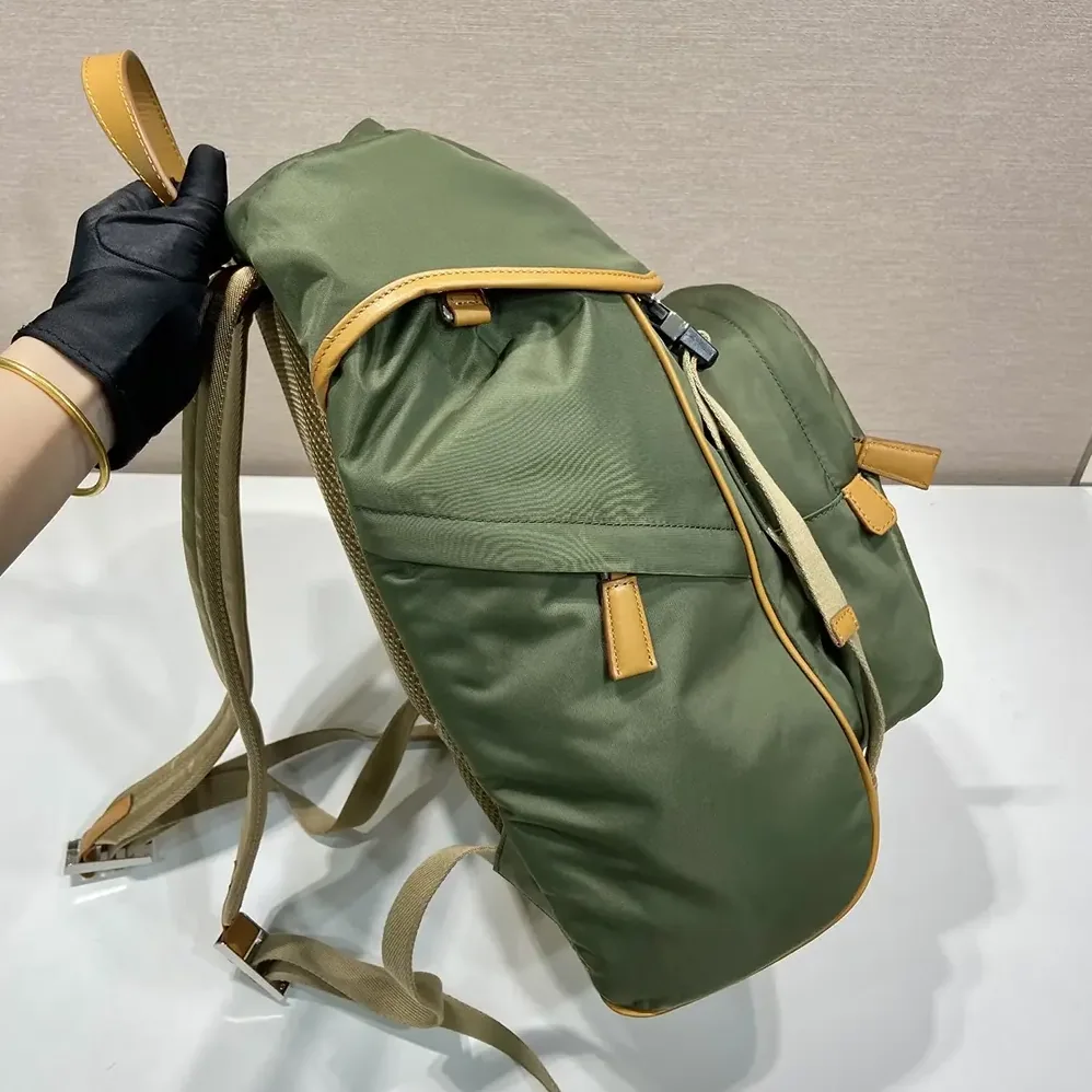 Prada Re-Nylon and Leather Backpack for Men in Dark Green Prada Re-Nylon and Leather Backpack for Men in Dark Green