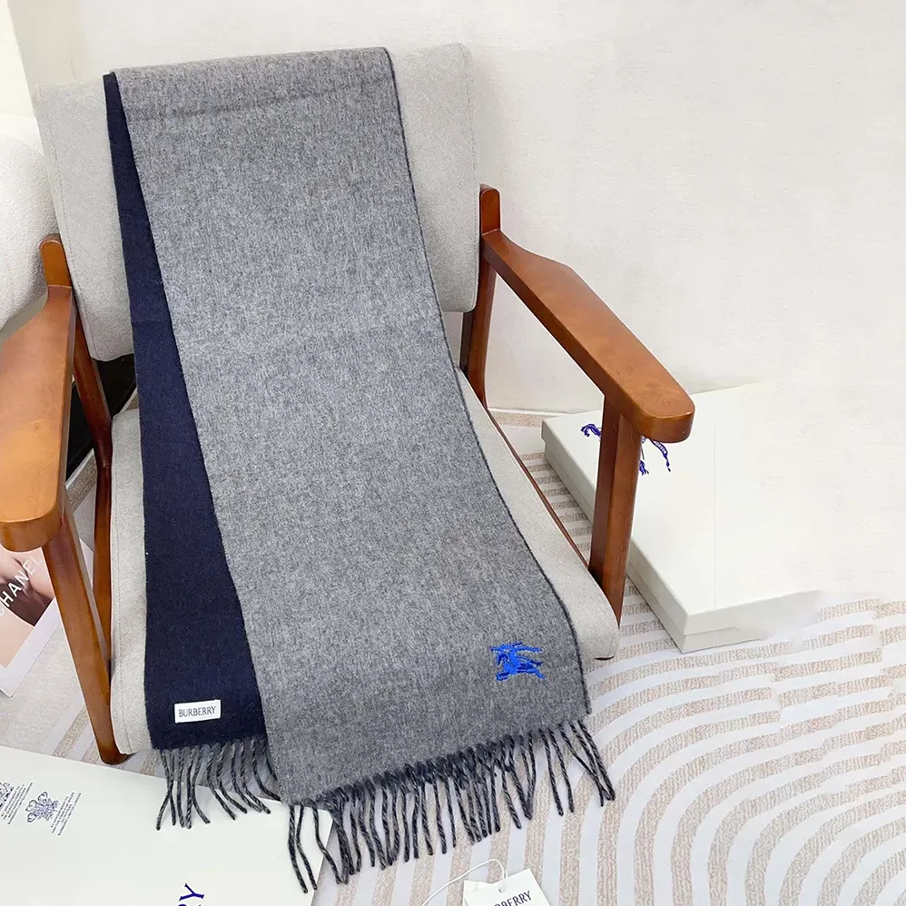 Burberry Reversible Cashmere Scarf for Unisex in Grey