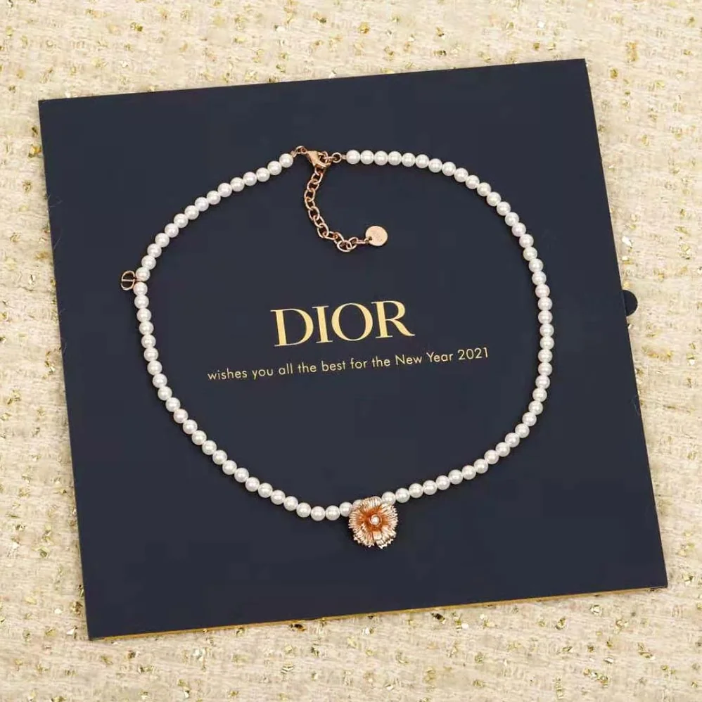 Dior D-Millefiori Necklace Matte Pink for Women in Finish Metal Dior D-Millefiori Necklace Matte Pink for Women in Finish Metal