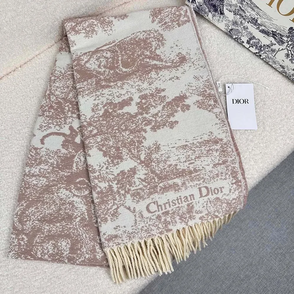Dior Toile de Jouy Sauvage Scarf Rose Des Vents Cashmere and Wool for Unisex Dior Toile de Jouy Sauvage Scarf Rose Des Vents Cashmere and Wool for Unisex