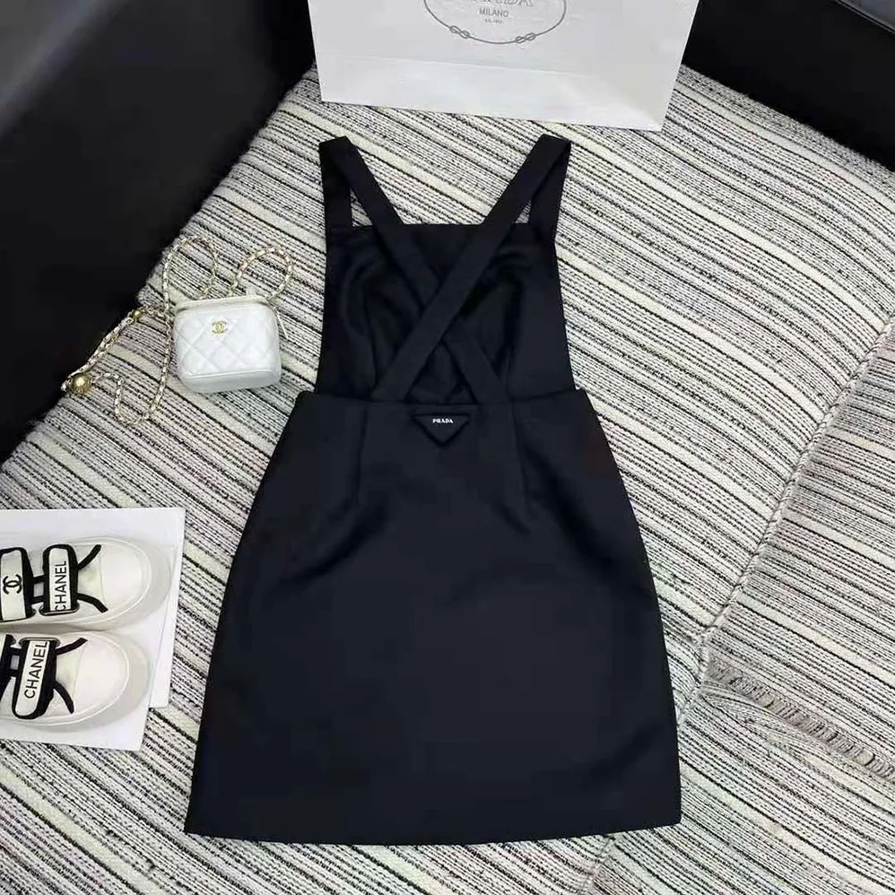 Prada Re-Nylon Overall Dress for Women in Black Prada Re-Nylon Overall Dress for Women in Black