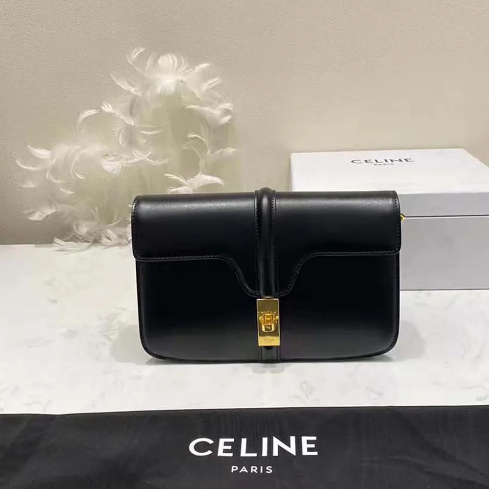 Celine Chain Bag 16 in Satinated Calfskin for Women in Black Celine Chain Bag 16 in Satinated Calfskin for Women in Black