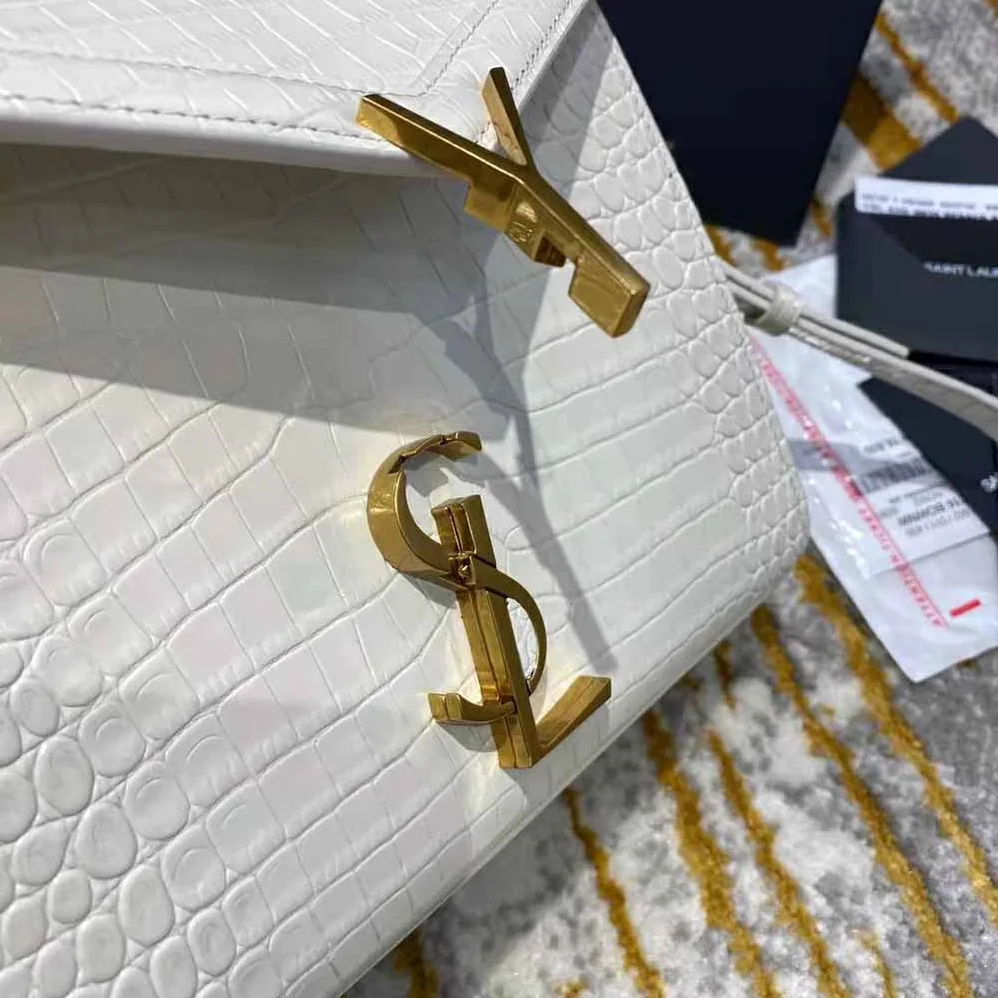 Saint Laurent YSL Cassandra Mini Top Handle Bag in Crocodile for Women in Embossed Shiny Leather Saint Laurent YSL Cassandra Mini Top Handle Bag in Crocodile for Women in Embossed Shiny Leather