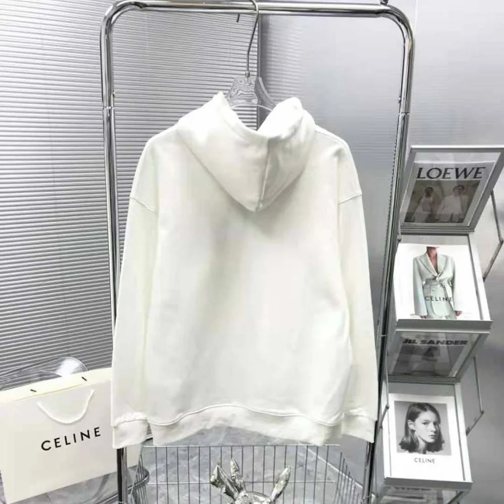 Dior Oversized Christian Dior Atelier Hooded Sweatshirt White Cotton Fleece for Women Dior Oversized Christian Dior Atelier Hooded Sweatshirt White Cotton Fleece for Women