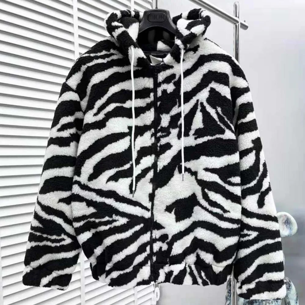 Celine Jacket in Tiger-print Fleece for Men in White Celine Jacket in Tiger-print Fleece for Men in White