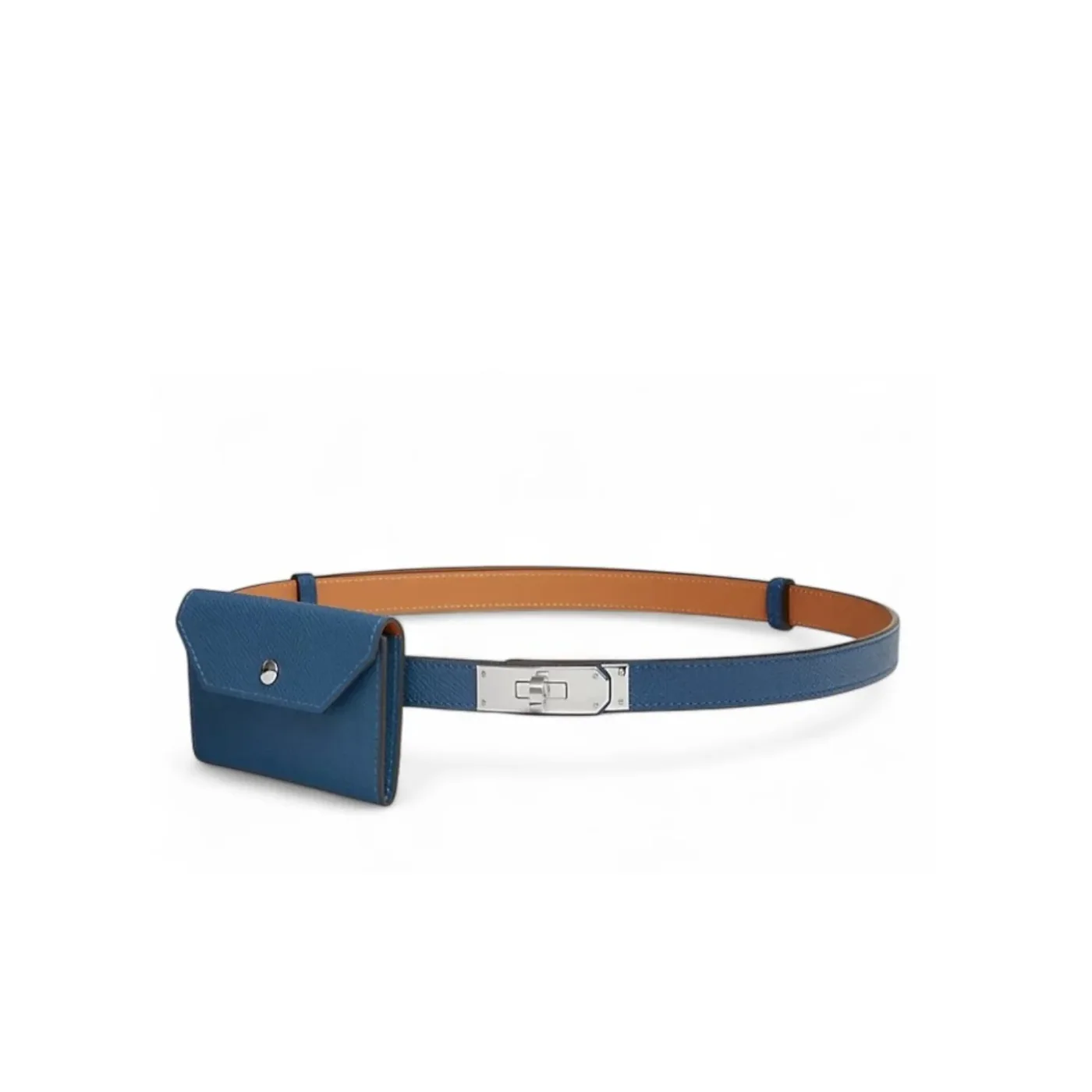 Hermes Kelly Pocket 18 Belt Bleu Tie