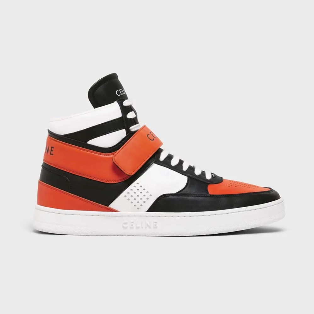 Celine CT-03 High Sneaker with Scratch in Calfskin for Men in Orange