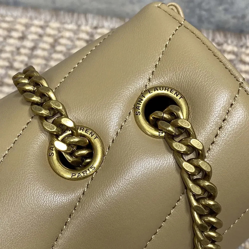 Saint Laurent YSL Loulou Medium in Matelasse Lambskin for Women in Natural Saint Laurent YSL Loulou Medium in Matelasse Lambskin for Women in Natural