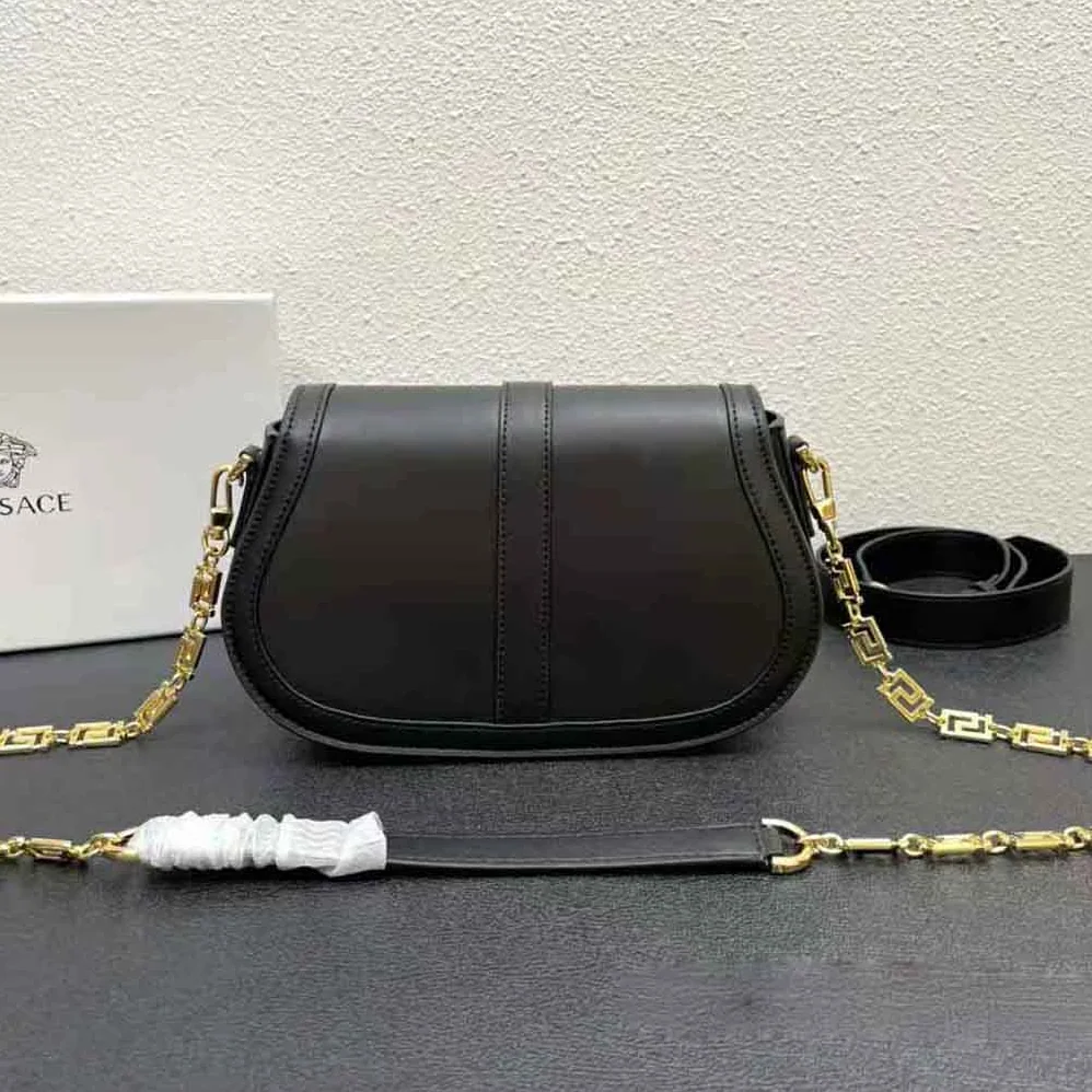 Versace Greca Goddess Shoulder Bag for Women in Black Versace Greca Goddess Shoulder Bag for Women in Black