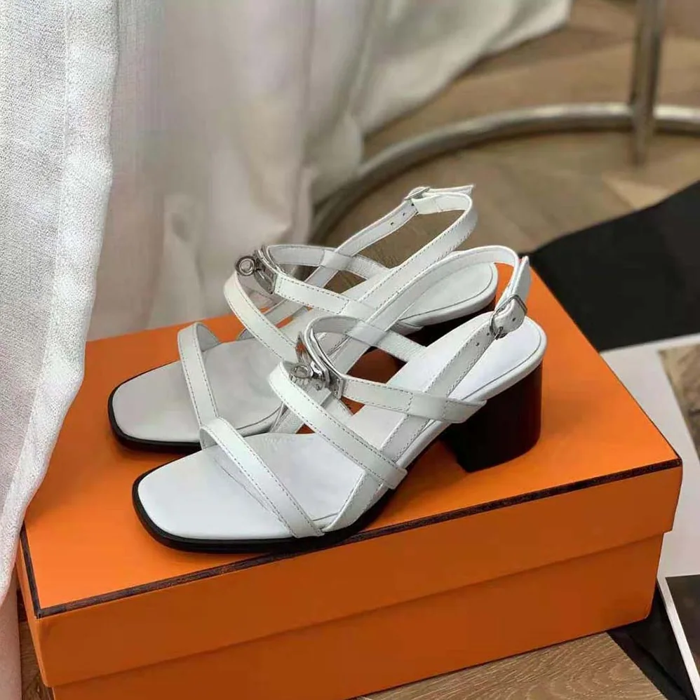 Hermes Eve 60 Sandal in Calfskin Leather for Women in White Hermes Eve 60 Sandal in Calfskin Leather for Women in White