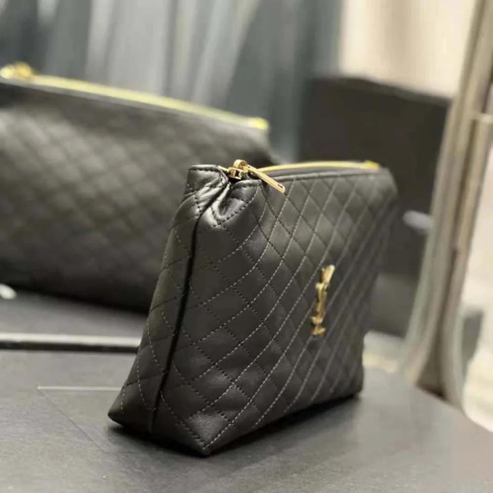 Saint Laurent YSL Gaby Cosmetic Pouch in Quilted Leather for Women Saint Laurent YSL Gaby Cosmetic Pouch in Quilted Leather for Women