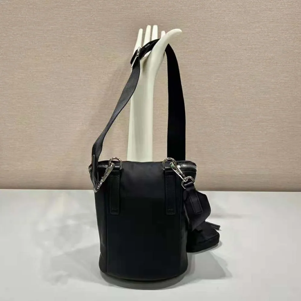 Prada Re-Nylon and Leather Shoulder Bag for Men in Black