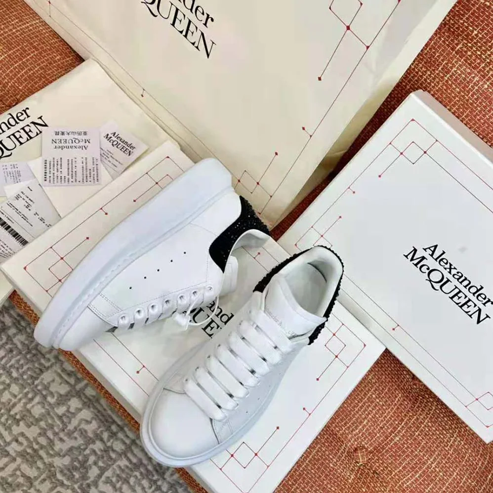 Alexander Mcqueen White Smooth Calf Leather Oversized Sneaker for Women