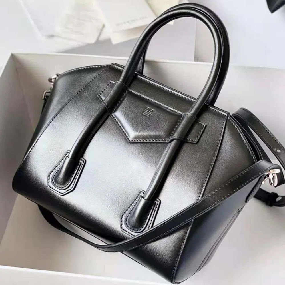 Givenchy Mini Antigona Lock Bag in Box Leather for Women in Black