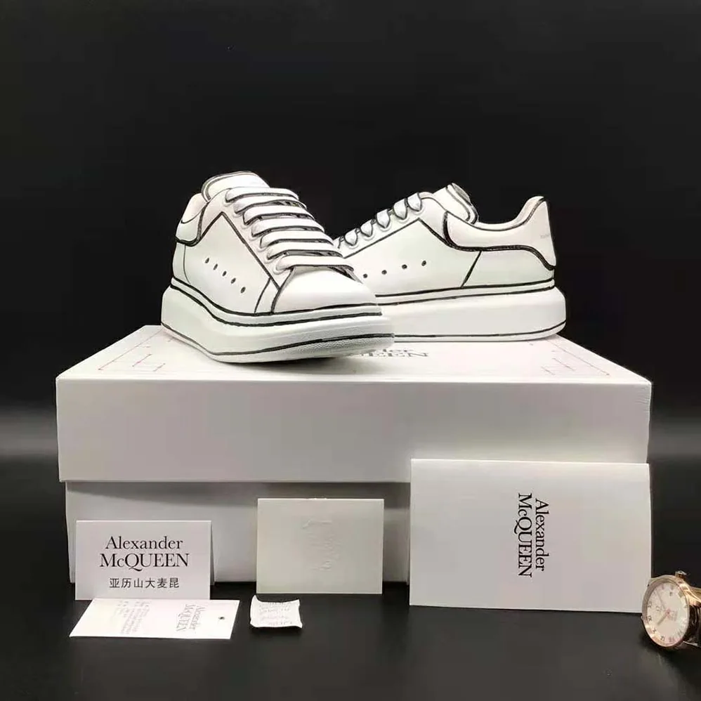 Alexander Mcqueen Oversized Sneaker White Smooth Calfskin Leather for Unisex