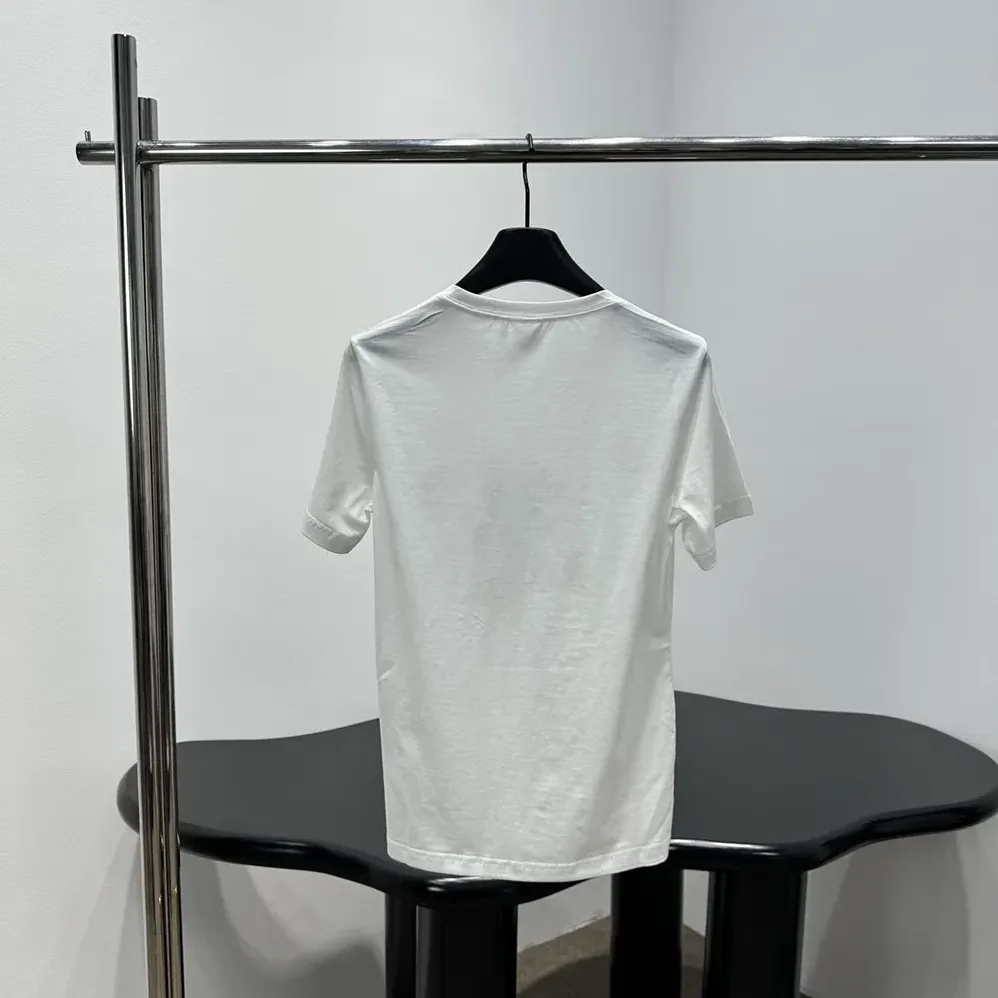 Dior Fitted T-Shirt White Cotton Jersey with Green Dior Clover Motif for Women