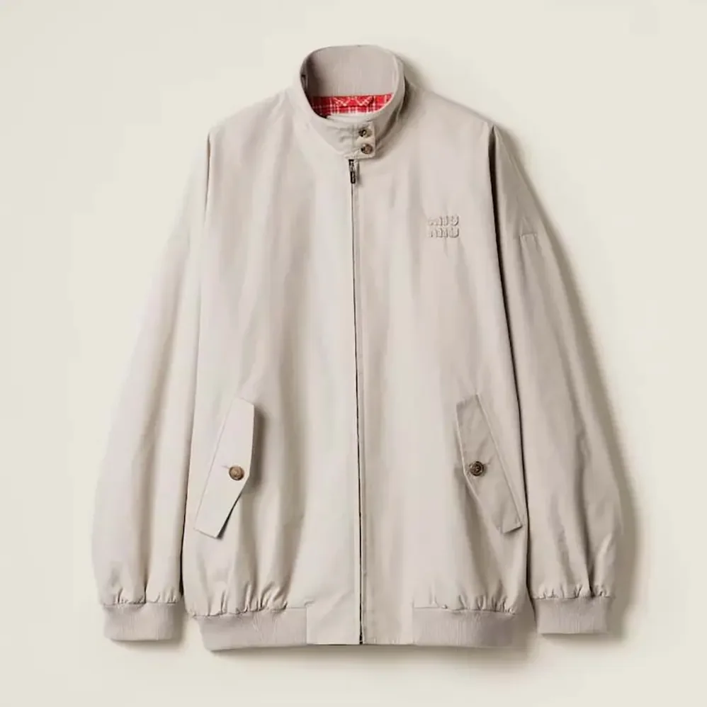 Miu Miu Panama Cotton Blouson Jacket for Women Miu Miu Panama Cotton Blouson Jacket for Women