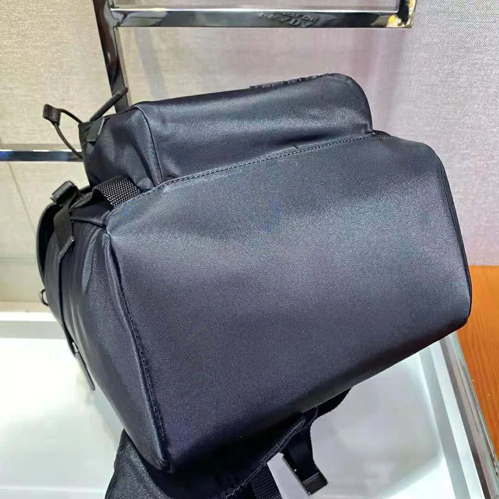 Prada Re-Nylon and Saffiano Leather Backpack for Women in Black